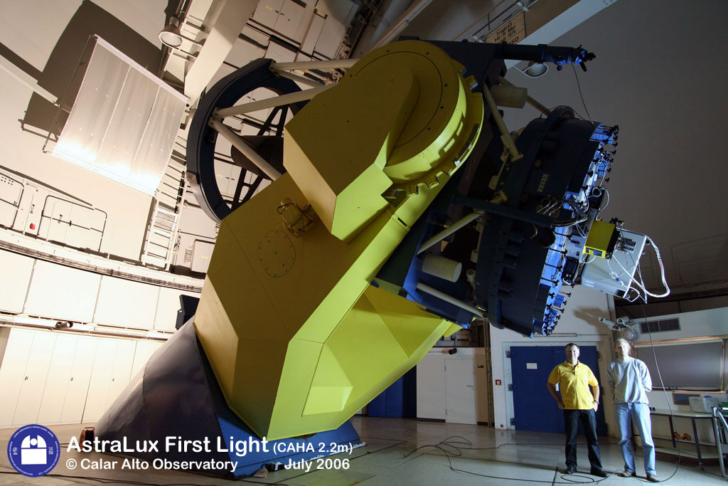 El instrumento AstraLux acoplado al telescopio reflector Zeiss de 2.2 m de Calar Alto.
