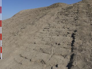 Excavación en Geoktchik Depe (Turkmenistán). Zona de trabajo