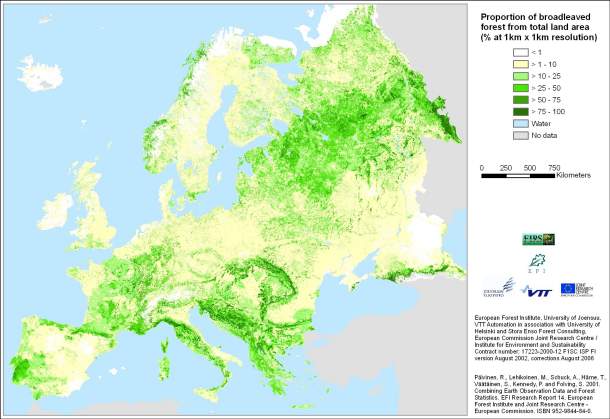 mapa-de-bosques-planifolios-en-europa-fuente-efi