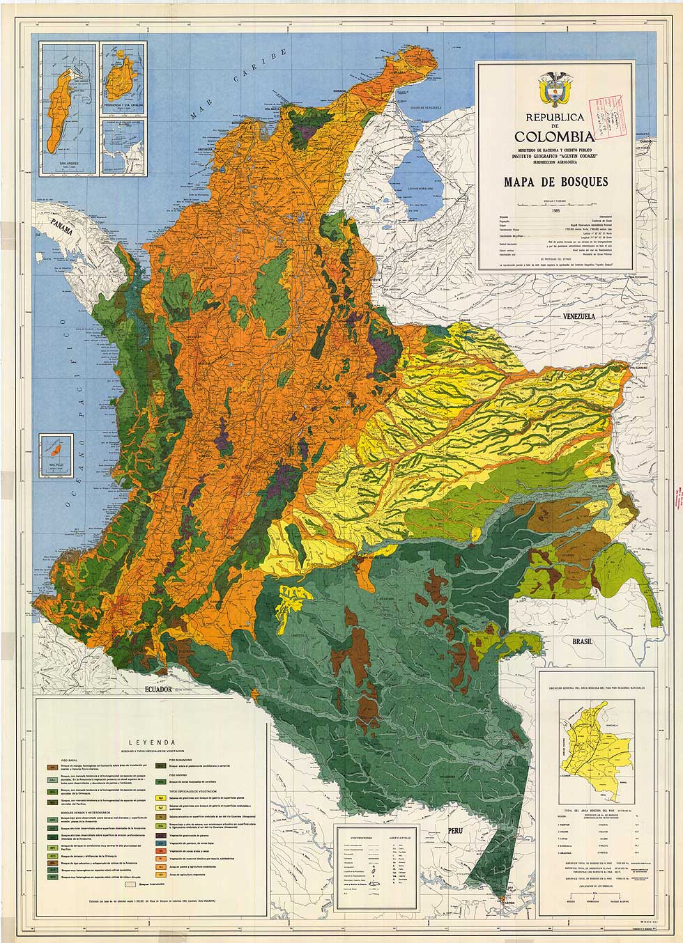 flora colombiana mapa