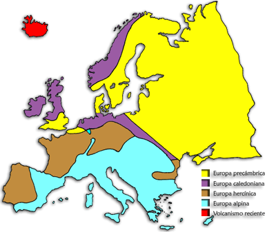 mapa de europa. Mapa Geológico de Europa