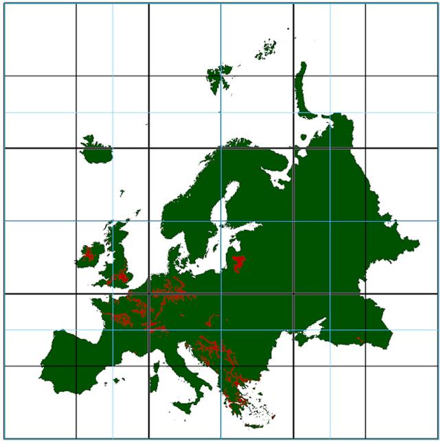 glca Mapa de los Gleysoles calcáricos en Europa