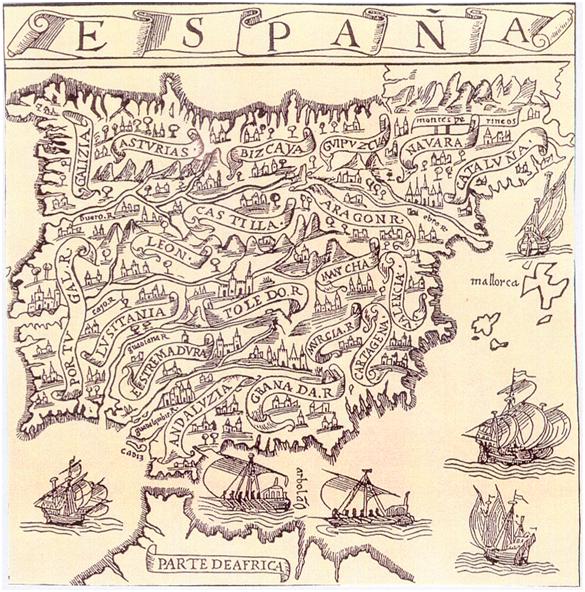 Mapa de España de Pedro de Medina