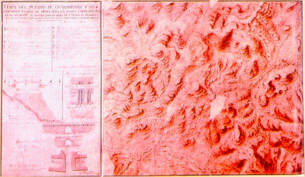 Mapa del puerto de Guadarrama y carretera. Francisco Nande. 1742.