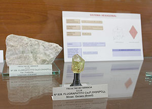 Ejemplares de la colección de minerales