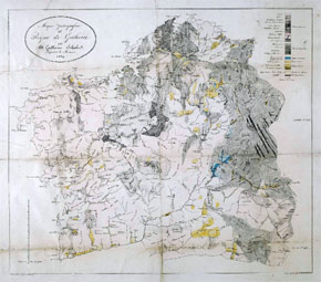 Mapa Petrogrfico del Reyno de Galicia, publicado por Schulz en 1834.