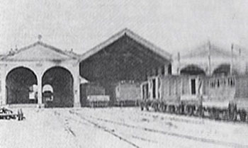 Primitiva estación de Atocha (1858, Fotografía Laurent)