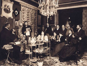 Galdós lee su obra en el salón del doctor Tolosa Latour (Ch. Frazen, 1897)