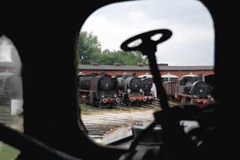 Locomotoras de vapor en el Museo del Ferrocarril de Jaworzyna Slaska