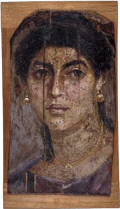 Retrato de monia egipto. Hawara, Egipto, periodo romano, c. 55-70 d.C.© Ther Trustees of the British Museum