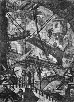 El puente levadizo (Crcel). Carceri d'Invenzione(hacia 1761). Fondazione Giorgio Cini, Venecia