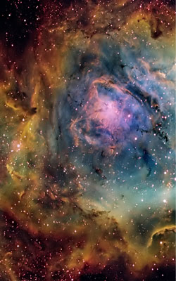 Centro de la nebulosa M8, La Laguna. Fotografa de Michael Cherick, NOAO, UARA, NSF.