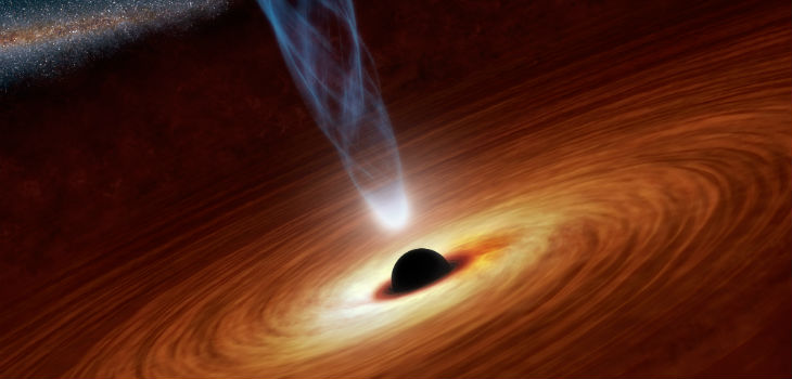Ilustración artística de un agujero negro supermasivo. / NASA/JPL-Caltech