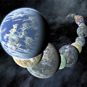 Representación artística de cómo eran los planetas antes de la estrella Kronos los envolviera. / NASA/JPL-Caltech/R. Hurt (SSC-Caltech)