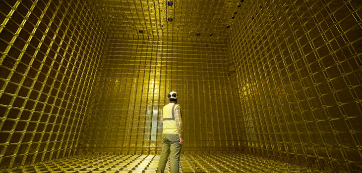 Interior de ProtoDUNE. / CERN