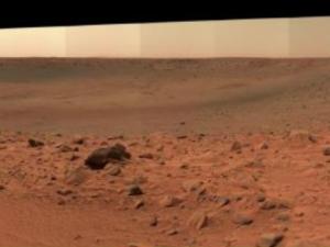 Imagen panorámica de la superficie de Marte, tomada por el rover Spirit de la NASA. / NASA