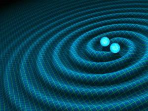 Impresión del artista de ondas gravitacionales generadas por estrellas binarias de neutrones. / R. Hurt/Caltech-JPL