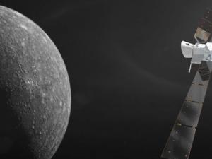 BepiColombo acercándose a Mercurio. / spacecraft: ESA/ATG medialab; Mercury: NASA/JPL