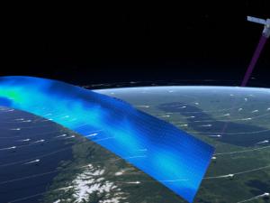 Ilstración del Aeolus perfilando los vientos del mundo. / ESA/ATG medialab