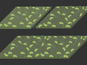 Los diagramas ilustran las propiedades de autocuración del nuevo material. En la parte superior, se crea una grieta en el material, que se compone de un hidrogel (verde oscuro) con cloroplastos derivados de plantas (verde claro) incrustados en él. En la parte inferior, en presencia de luz, el material reacciona con el dióxido de carbono en el aire para expandir y llenar el vacío, reparando el daño. / Cortesía de los investigadores (MIT) (CC BY-NC-ND 3.0)