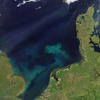  Un nuevo estudio del MIT encuentra que en las próximas décadas el cambio climático afectará el color del océano, intensificando sus regiones azules y verdes. / NASA Earth Observatory
