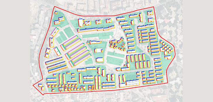 Análisis de la orientación y cuantificación de las fachadas de la edificación para el barrio de Canillas. / UPM