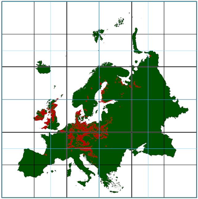 gldy Mapa de los Gleysoles dístricos en Europa