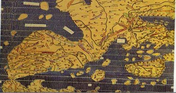 Figura 1.- Fragmento del mapamundi de Al-Idridi. 1154