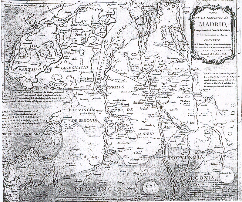 Mapa de la provincia de Madrid. Tomás López. 1773.