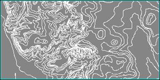 Representación de un terreno con diferentes equidistancias