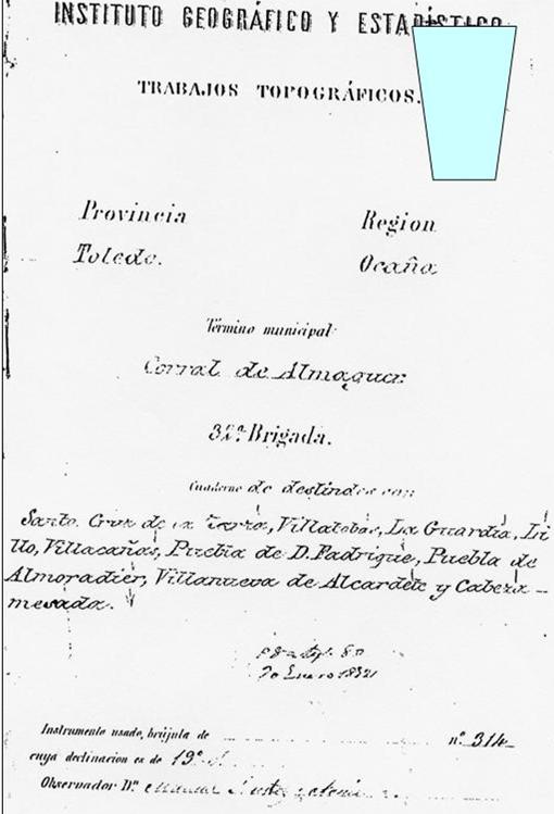 Referencia instrumental empleada a finales del XIX en la Cañada Real Soriana en Corral de Almaguer (Toledo)