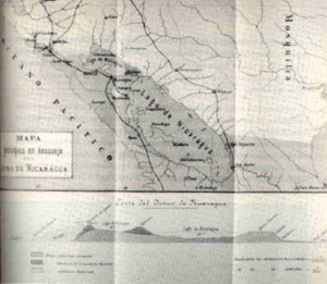 Mapa geológico de Nicaragua, 1882