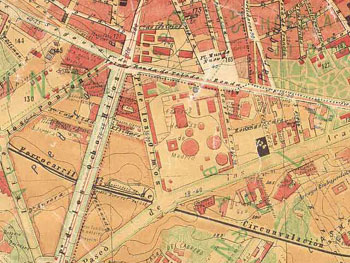 Plano de la antigua ubicacin del Gasmetro de Madrid