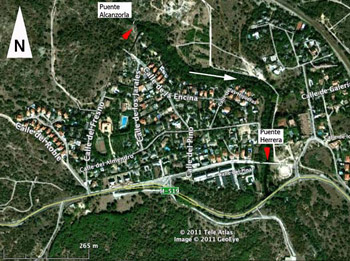 Fotos satélite (Google Earth) de la localización del Puente de Alcanzorla