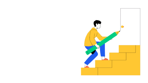 Persona subiendo escalera