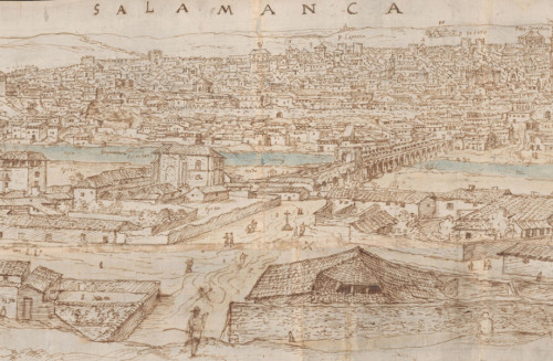 Salamanca. Dibujo por Antonio van den Wyngaerde (1570)
