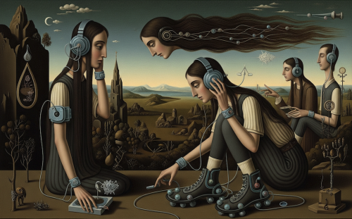 Cuadro con diferentes representaciones de cómo utilizar tecnología sensorial