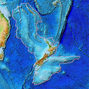 Mapa topográfico del continente Zelandia. / World Data Center for Geophysics & Marine Geology (Boulder, CO), National Geophysical Data Center, NOAA (WIKIMEDIA)