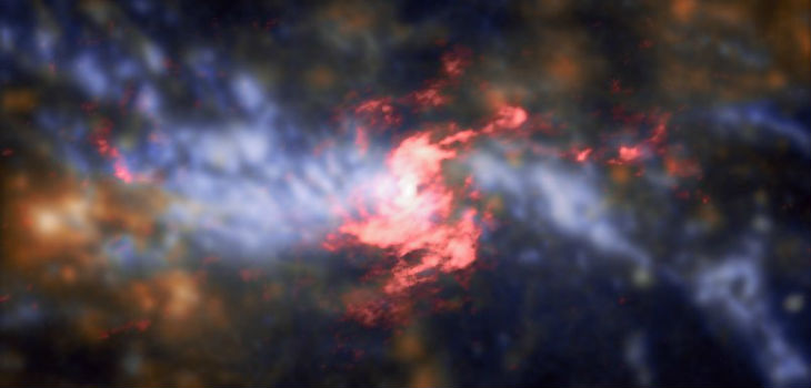 Imagen del centro de la galaxia NGC 5643. / © ESO/A. Alonso Herrero et al.; ALMA (ESO/NAOJ/NRAO)