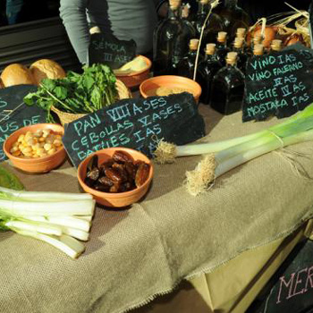 Exposición de alimentos del hombre antiguo.