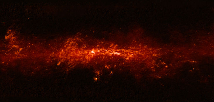 El corazón de nuestra galaxia. / ESO/ATLASGAL consortium; ESA/Planck
