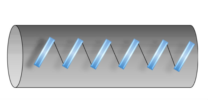 Polímero organizado dentro de un material poroso.