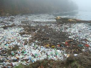 Acumulación de plásticos arrrastrados por la corriente