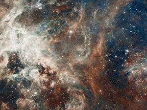 Imagen de 30 Doradus. / NASA, ESA, ESO, D.Lennon y E.Sabbi (ESA/STScI), J.Anderson, S.E. de Mink, R. van der Marel, T.Sohn y N.Walborn (STScI), N.Bastian (Excellence Cluster, Munich), L.Bedin (INAF, Padua), E.Bressert (ESO), P.Crowther (Sheffield), A. de Koter (Amsterdam), C.Evans (UKATC/STFC, Edinburgh), A.Herrero (IAC, Tenerife), N.Langer (AifA, Bonn), I.Platais (JHU) y H.Sana (Amsterdam) (2012) (CAB, CSIC-INTA)