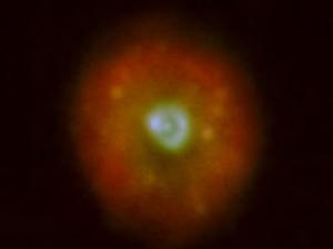 Imagen en falso color de la nebulosa planetaria HuBi1 obtenida en el Nordic Optical Telescope de 2.56m del Observatorio de El Roque de los Muchachos (ORM, La Palma,) /.  Martin A. Guerrero (CSIC)