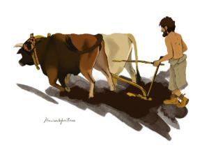 Representación de un agricultor neolítico ibérico. / Cortesía de María de la Fuente (María de la Fuente Archaeological Illustrations)