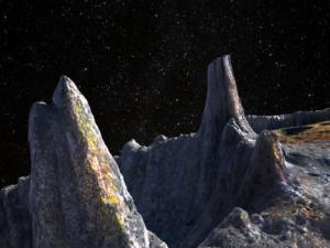 Concepción del artista de la superficie del asteroide Psyche. / ASU/Peter Rubin