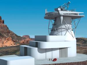 Diseño 3D del futuro Telescopio Solar Europeo (EST). / Gabriel Pérez, SMM (IAC)