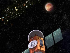 Representación artística (no realista) de un exocinturón de Clarke. / Caro Waro (@carwaro) (IAC)