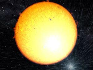 El púlsar masivo en el sistema binario PSR J2215+5135, illustrado en la Figura, calienta la cara interna de su estrella compañera. / G. Pérez-Díaz/IAC